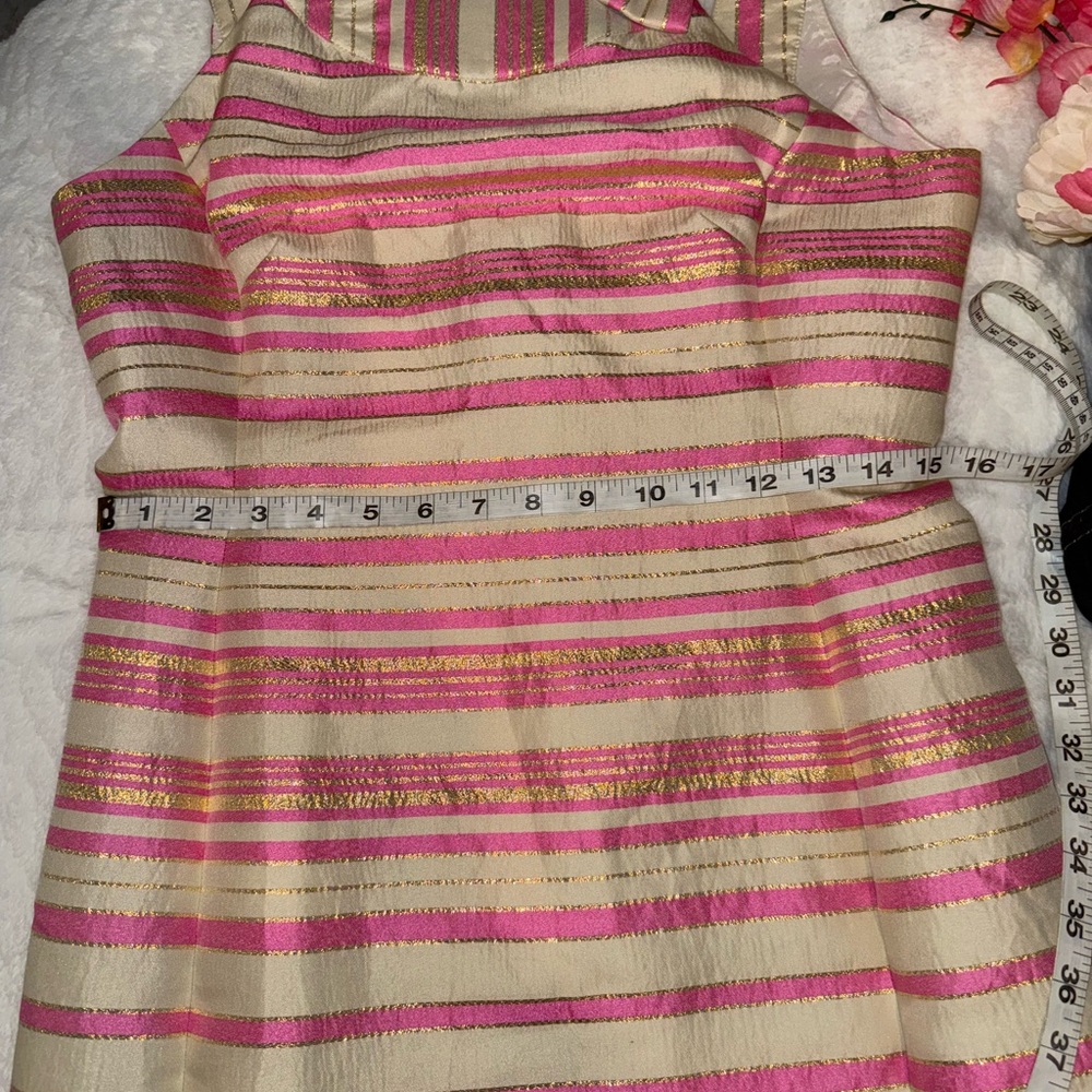 Lilly Pulitzer Pink and Cream Striped Dress Size 8 - Picture 8 of 8